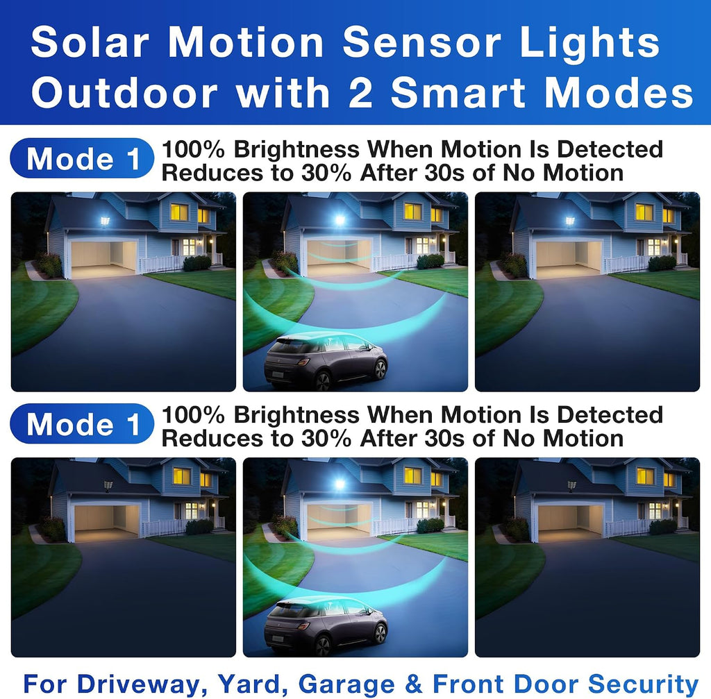 OKPRO 10000W Solar Street Lights Outdoor, IP66 Waterproof Solar Lights Outdoor with Motion Sensor & Remote, Dusk to Dawn Commercial Security Lighting for Parking Lot, Yard, Farm, Driveway (2 Pack)