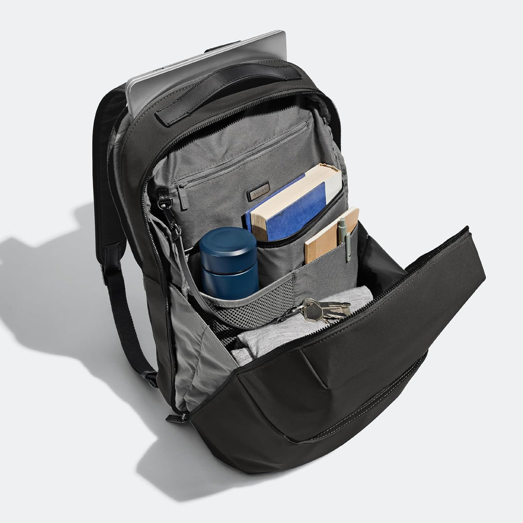Away The Everywhere Zip Backpack - Personal Item Airline Approved Backpack with 16' Padded Laptop Sleeve, Water Bottle Pocket, Interior and Exterior Pockets - Fits Up to 16-Inch Laptops - Jet Black
