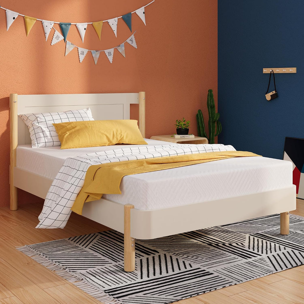 MLILY EGOHOME 12 Inch King Green Tea Gel Infused Memory Foam Mattress for Cool Night & Pressure Relief, Medium Firm, Fiberglass-Free, CertiPUR-US, Mattress in a Box, White