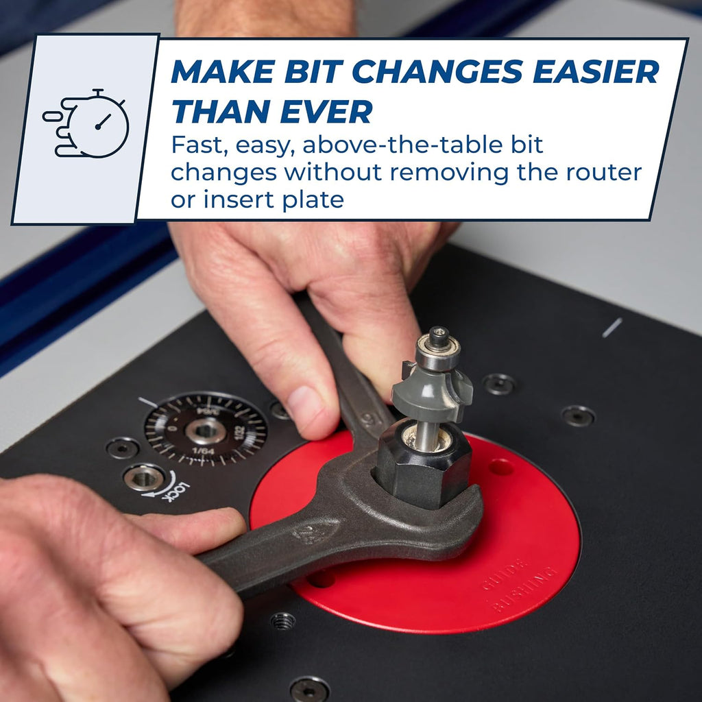 Kreg PRS5000 Precision Router Lift - Router Table Lift System - Durable Router Plate Insert - Router Table Plate Insert - For Quick, Accurate, Reliable & Repeatable Setups