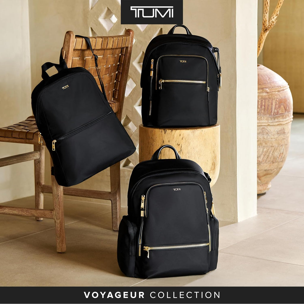 TUMI - Voyageur Halsey Backpack - Travel Backpack - For Business, Fashion, Commute - Holds Up to 14' Screens - Black & Gold