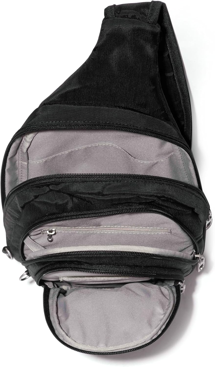 Baggallini Securtex® Anti-Theft Multi Zip Sling - Lightweight 8.6'x15.2' Travel Bag with Locking Zippers & RFID Protection