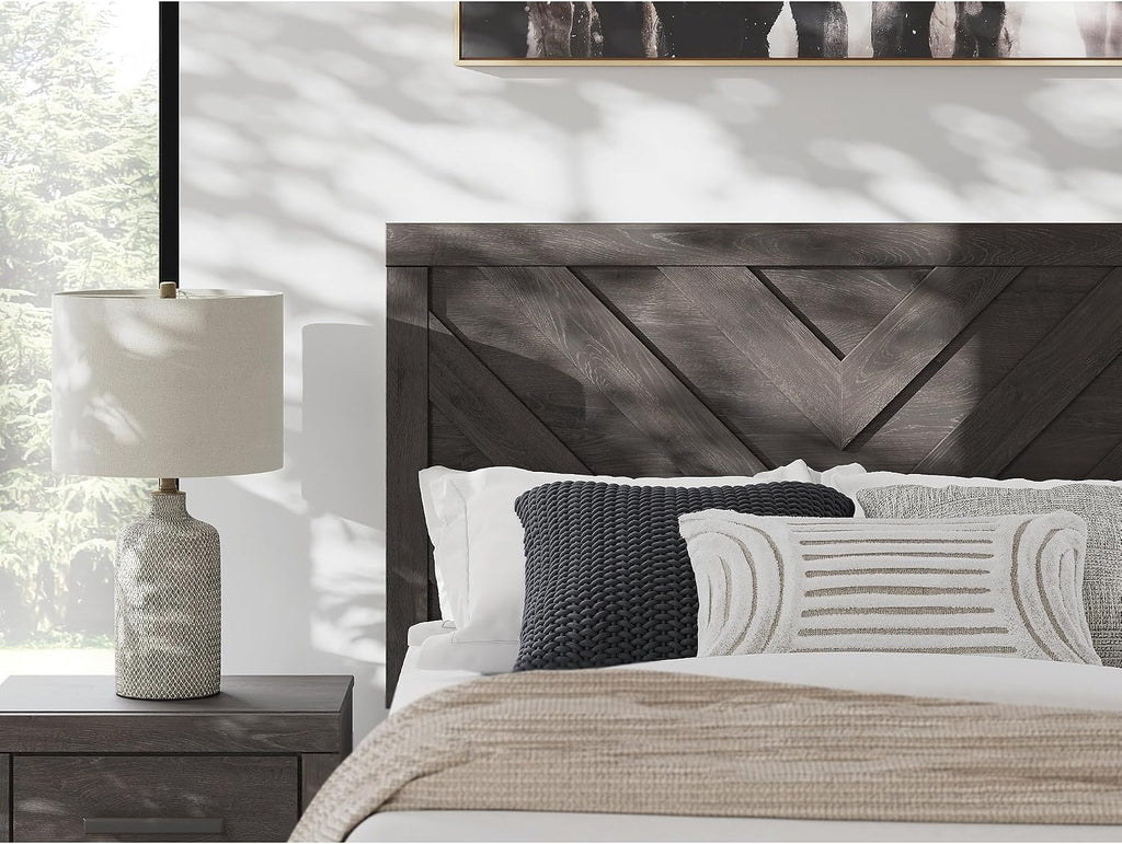 Signature Design by Ashley Prendonea Farmhouse Full Panel Bed, Foundation or Box Spring Needed, Gray