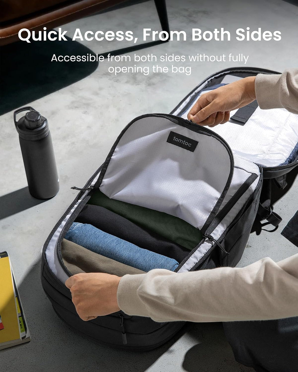 tomtoc Laptop Backpack 26L, Large Business Work Bag Fits 15.6-16 Inch Laptop, Water-Resistant Durable Computer Travel Backpack for Business Trip, Weekend Getaway