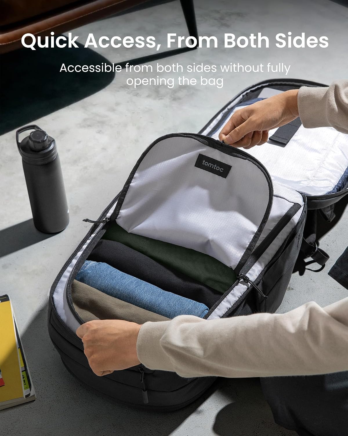 tomtoc Laptop Backpack 26L, Large Business Work Bag Fits 15.6-16 Inch Laptop, Water-Resistant Durable Computer Travel Backpack for Business Trip, Weekend Getaway
