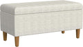 HomePop Malmo Decorative Storage Bench -Cream Chevron Woven