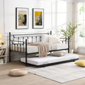 Daybed with Trundle Black,Modern Style and Comfort to Any Bedroom,1 Set of Bed in 1 Carton,Sturdy System