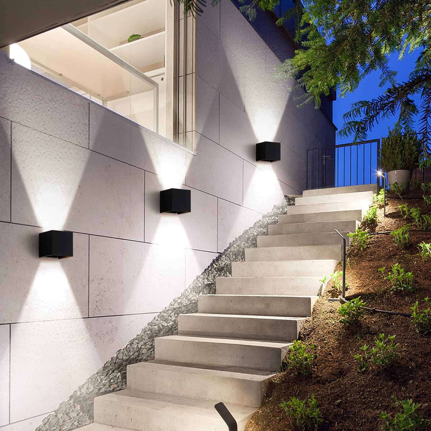 Outdoor Porch Light 4 PCS 6500k Wall liight led Wall Pack Light Exterior Light Fixture 20W Modern Wall Sconce up Down Light Outdoor
