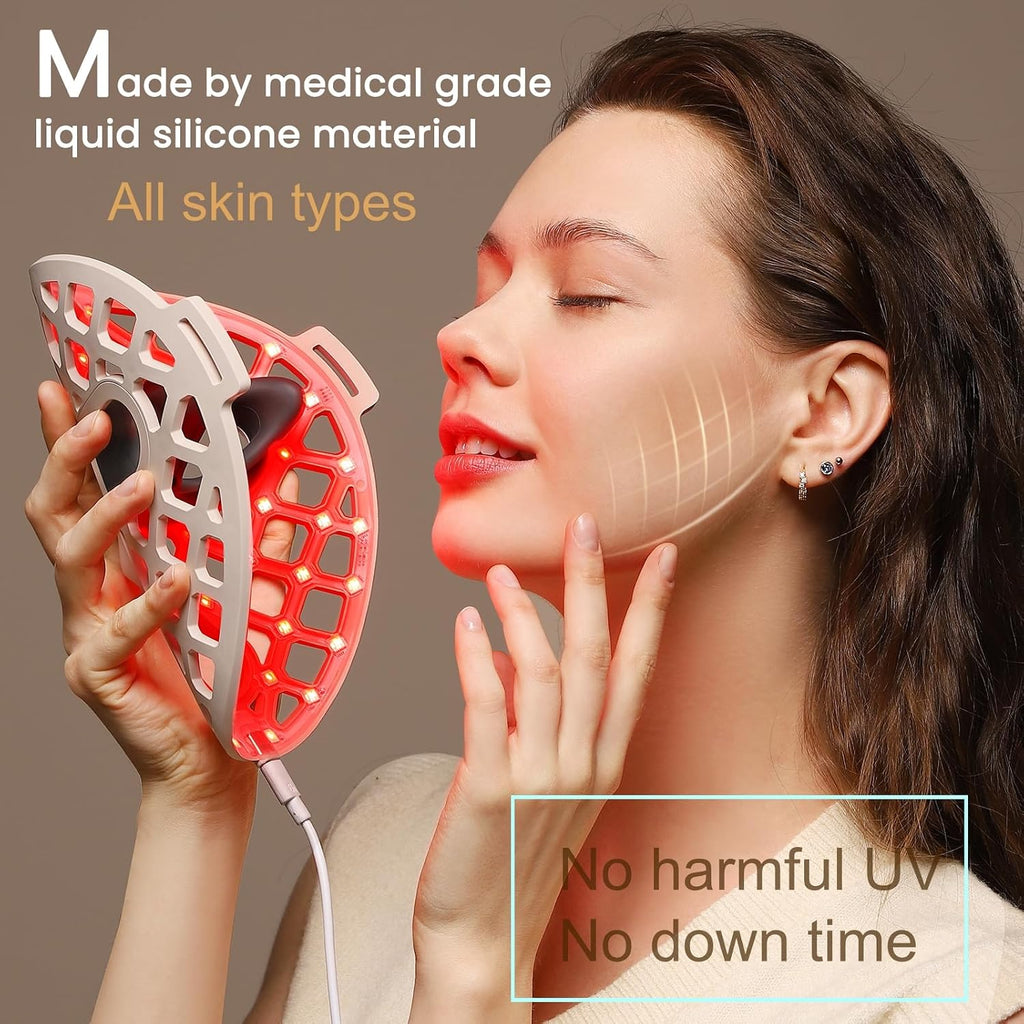 Avorla Beauty LED mask – Red Light & Infrared Light Therapy Face Mask for Wrinkles – Blue Light for Acne – Multi-wavelength for Skincare – Rechargeable for Home Use and Travel