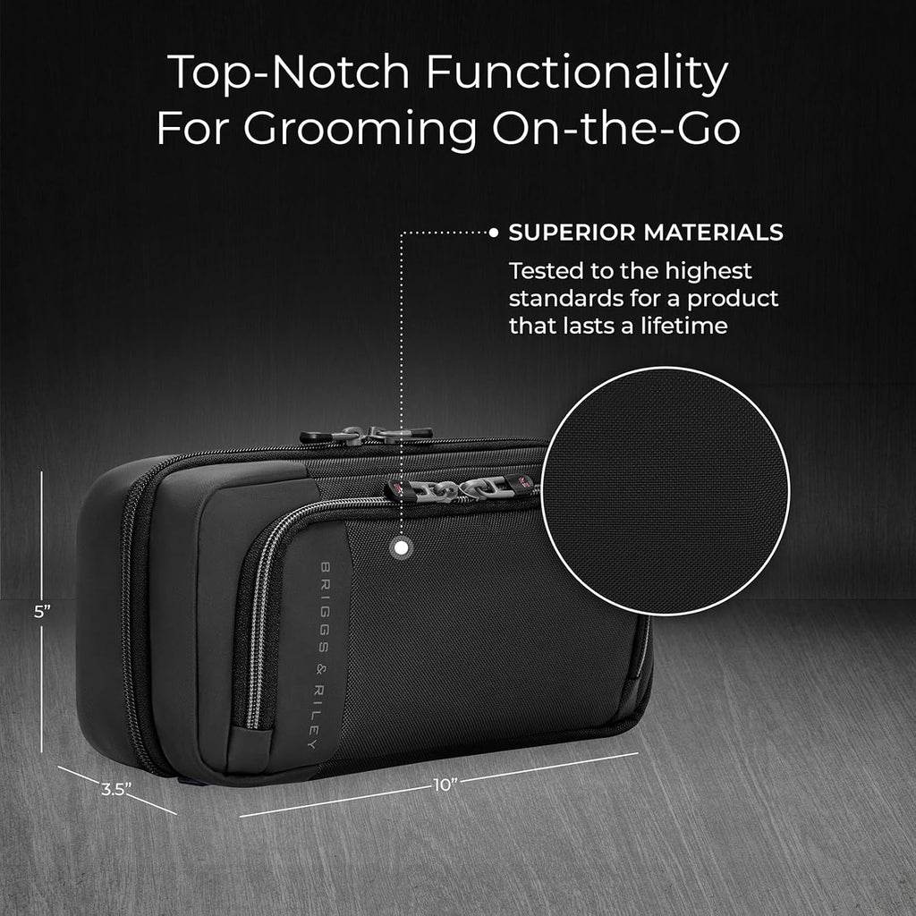 Briggs & Riley Toiletry Kit - Travel Bags for Women & Men, Organizer for Vacation, Dopp Kit for Bathroom Accessories, Makeup, & Skincare