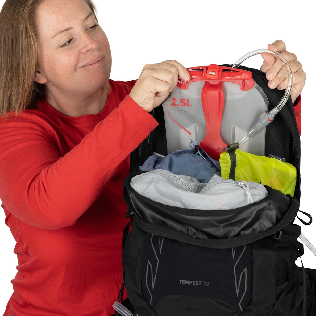 Osprey Tempest 22L Women's Lightweight Hiking Backpack - Small Daypack for Travel & Camping, Anchor Blue/Atlas, Extended Fit