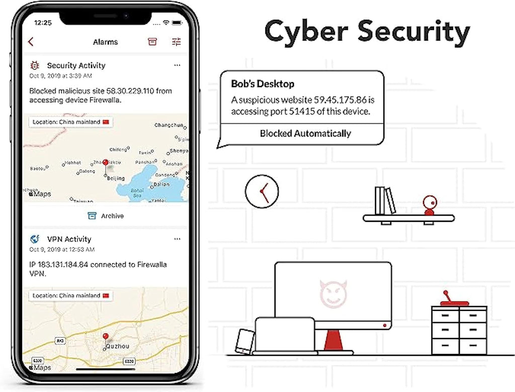 Firewalla: Cyber Security Firewall for Home & Business, Protect Network from Malware and Hacking | Smart Parental Control | Block Ads | VPN Server and Client | No Monthly Fee (Purple SE)