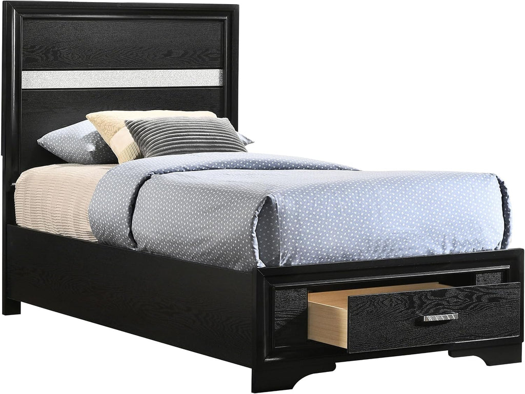 GOWE Urbana Black Twin Storage Panel Bed