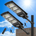 Lovus 2Pack 3600W Solar LED Street Lights, IP65 Waterproof Outdoor Solar Motion Sensor Flood Security Lights Dusk to Dawn for Parking Lot, Home, Garage
