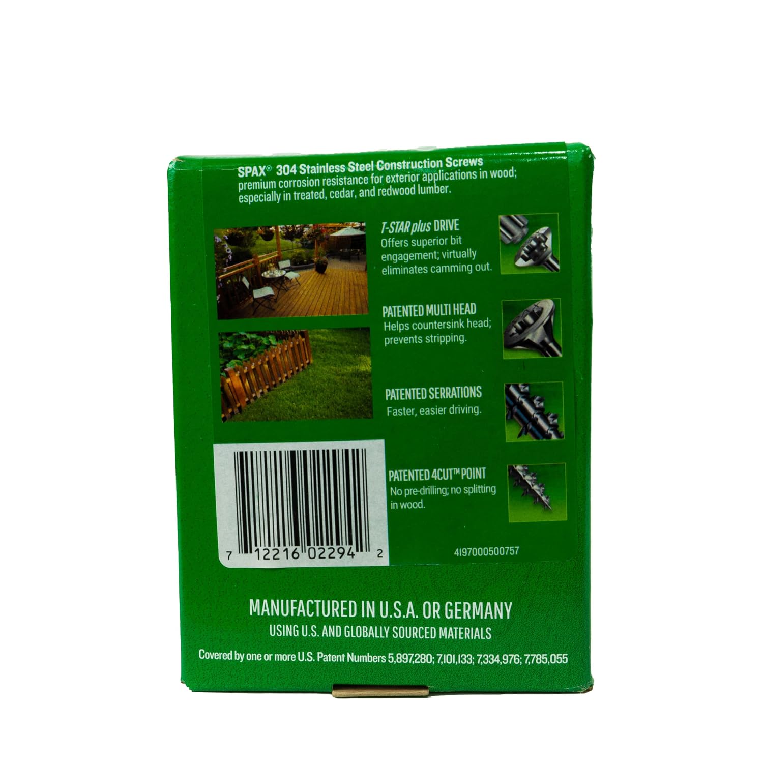 #10 x 3 Exterior Flat Head Construction Wood Screws (340 pcs) T20+ T-Star Plus Stainless Steel