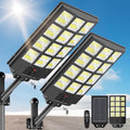 Sunwish Solar Lights Outdoor Waterproof 5000W, 6500K LED Solar Street Light with Motion Sensor & Dusk to Dawn, Security Flood Lights Outdoor with Remote Control for Parking Lot, Yard, Garage 2 Pack