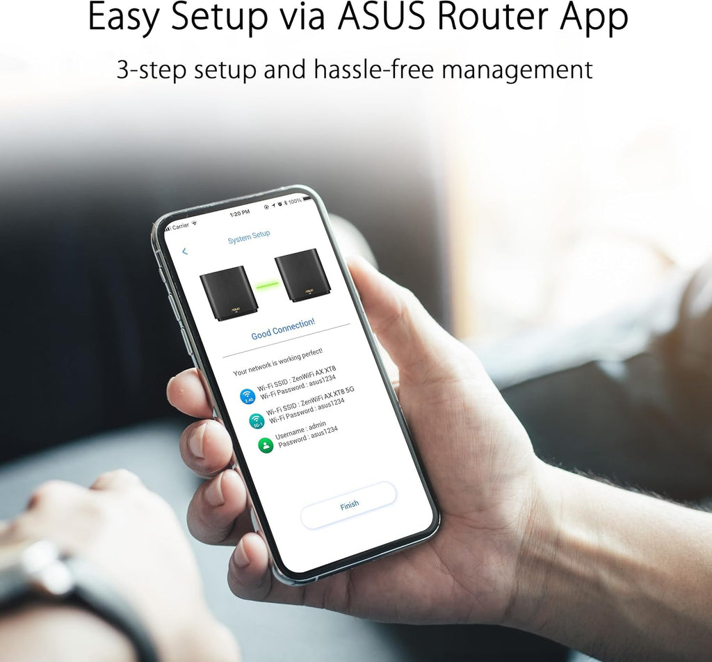 ASUS ZenWiFi AX Whole-Home Tri-Band Mesh WiFi 6 System (XT8) - 2 Pack, Coverage up to 5,500 sq.ft or 6+Rooms, 6.6Gbps, WiFi, 3 SSIDs, Life-time Network Security and Parental Controls, 2.5G Port