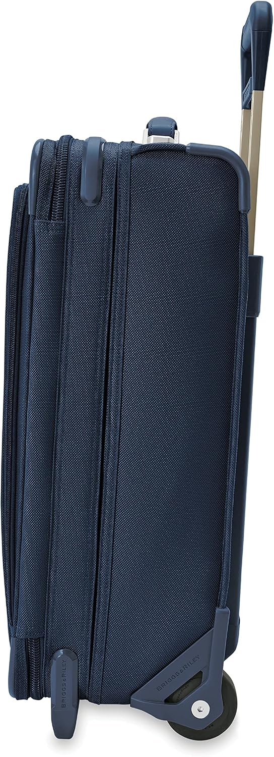 Briggs & Riley Essential 22' 2-Wheel Expandable Carry On - Luggage for Travel, Suitcases with Wheels, Softside Rolling Bag for Men & Women, Self-Repairing Zipper - Baseline Collection, Navy