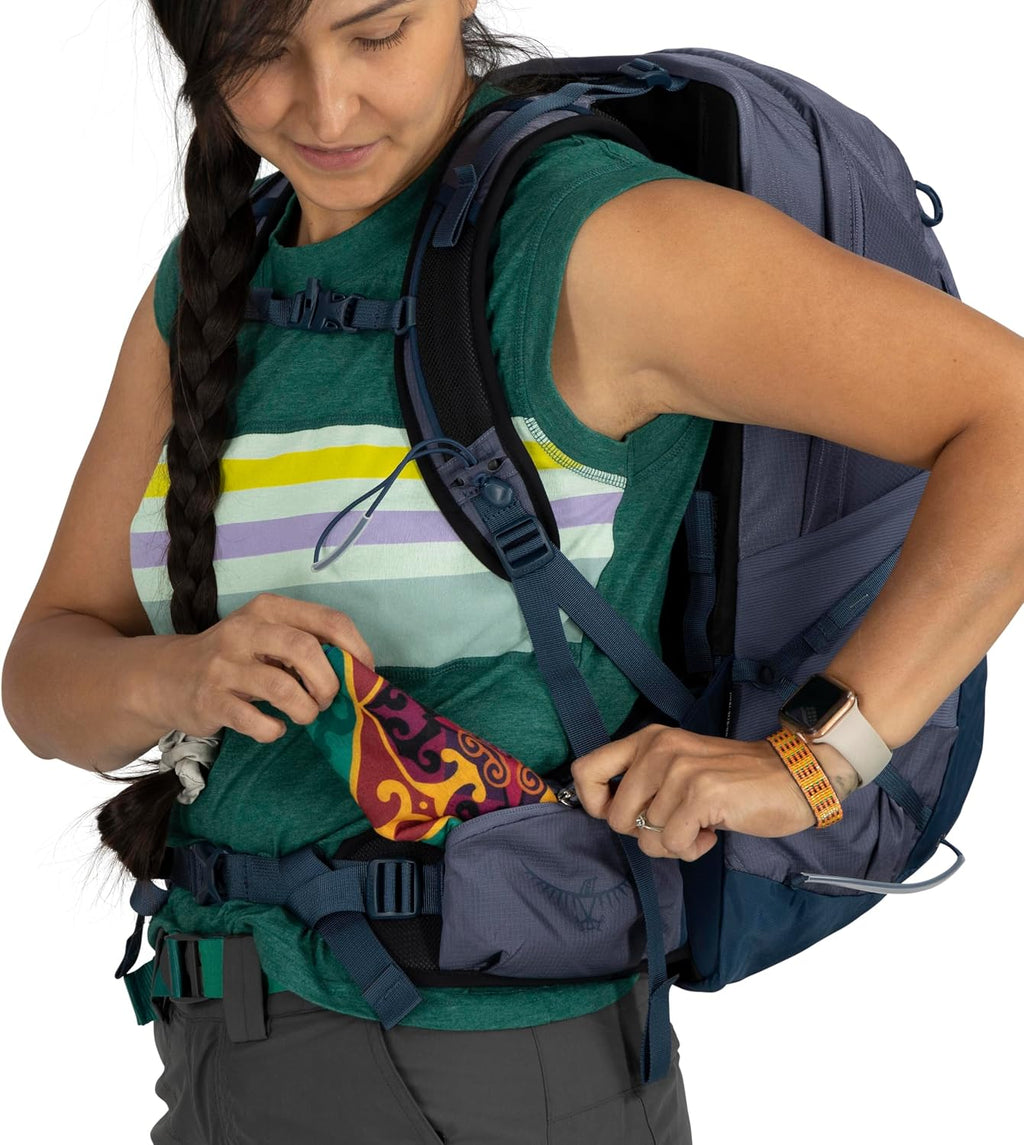 Osprey Tempest 22L Women's Lightweight Hiking Backpack - Small Daypack for Travel & Camping, Anchor/Blue Atlas