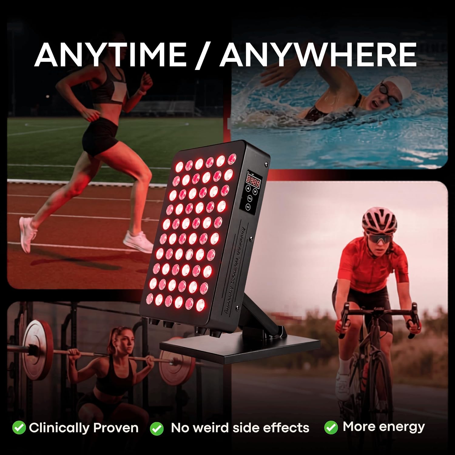 FSA Red Light Therapy for Body & Face - 660nm & 850nm Near Infrared Red Light Therapy Panel for Skin, Muscles & Recovery – Full-Body LED Light Therapy Device with Stand HSA