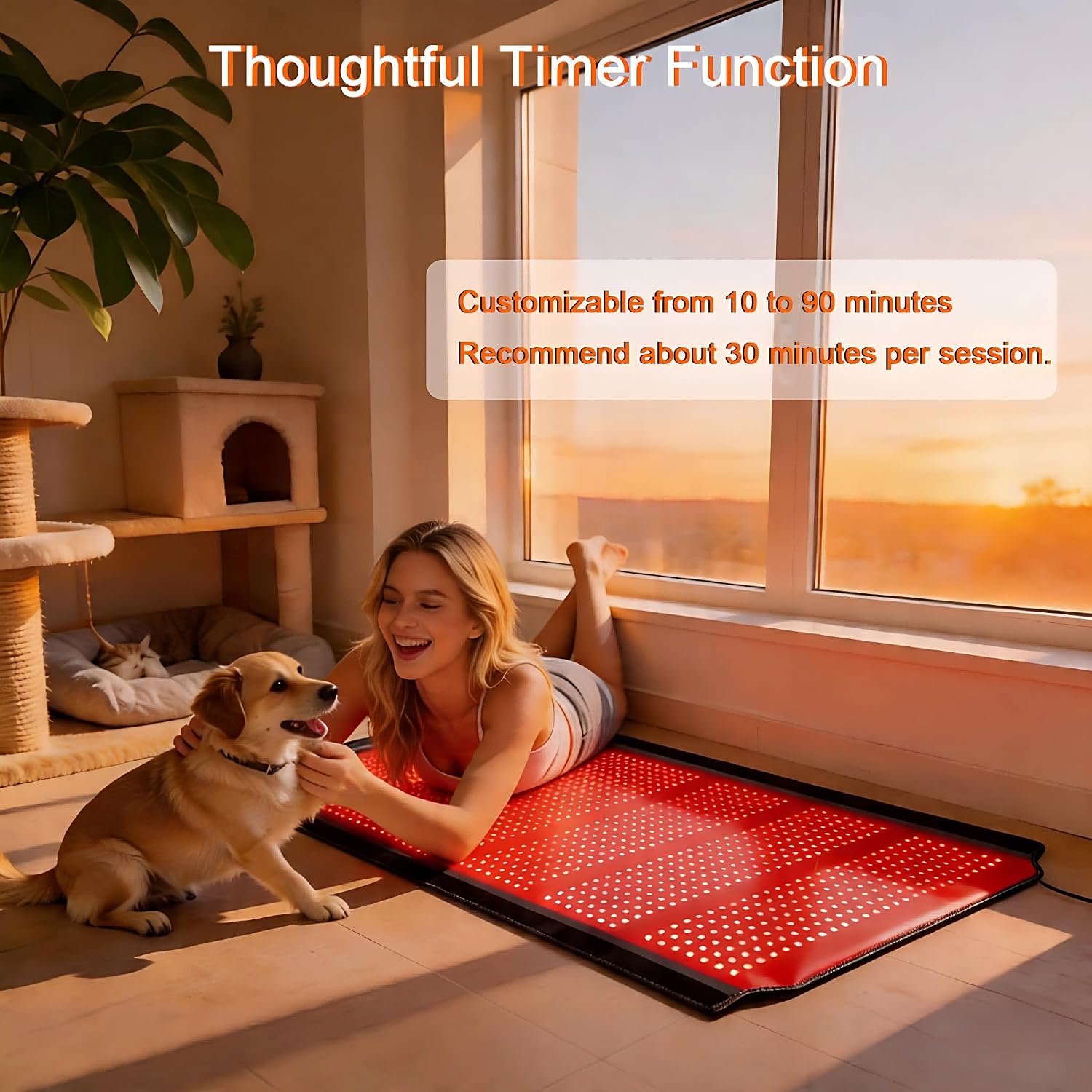 Red Light Therapy for Body, 74.8'*35.4' Whole Red Light Therapy Mat Full Body, 1260 LEDs redlight mat with 660nm & 850nm for Men, Women, Pets