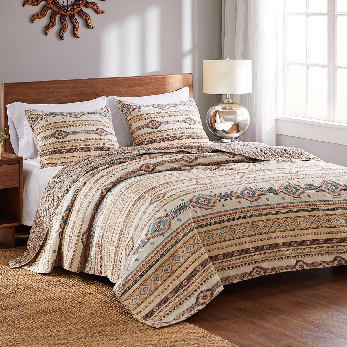 BLACK FOREST DECOR Southwest Vista Quilt Bed Set - King, Cotton, Quilt & 2 Shams, 105' W x 95' L