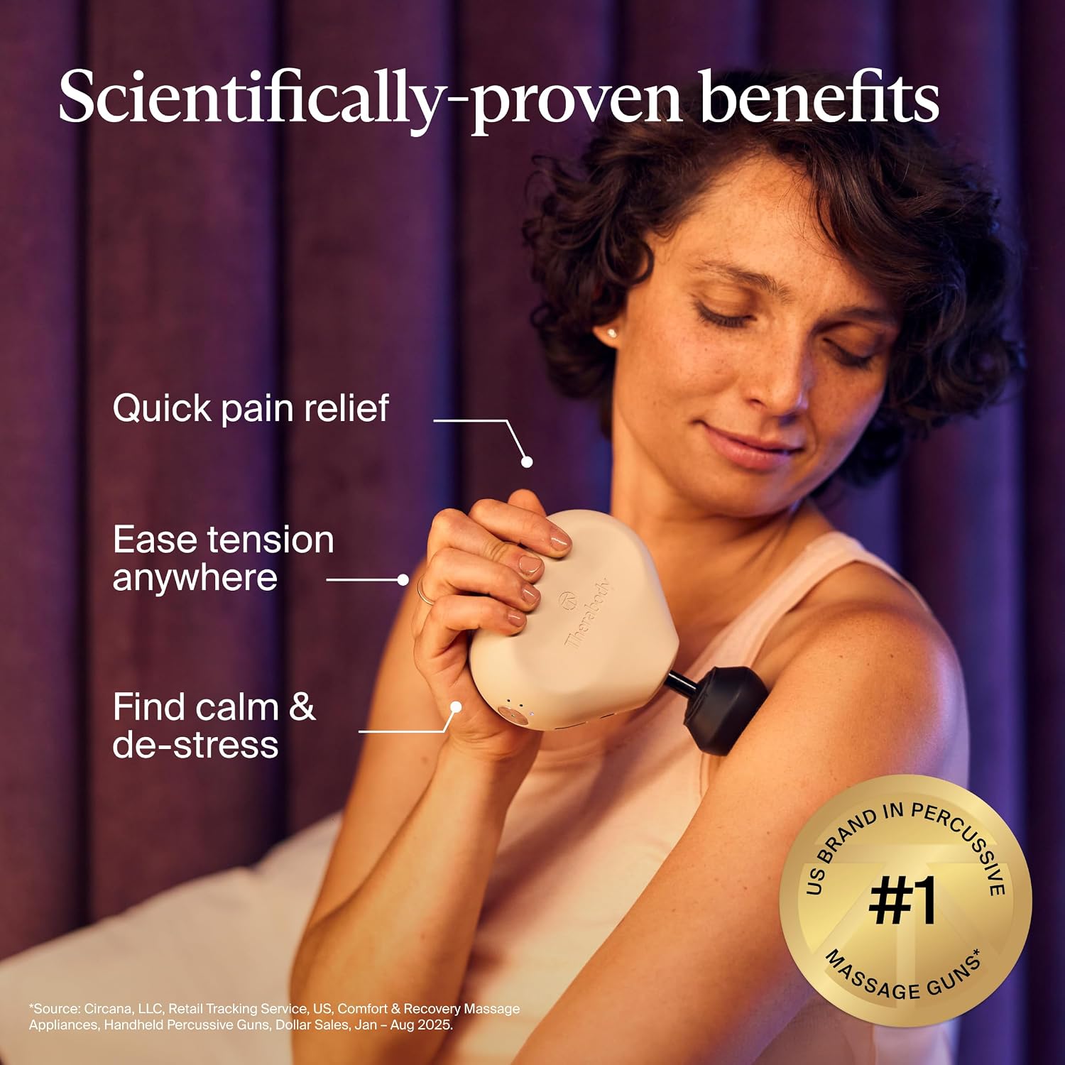TheraGun Mini (3rd Generation) by Therabody – Ultra-Portable Massage Gun and Travel Essential for Fast, Effective Pain and Tension Relief Anywhere (Oat)