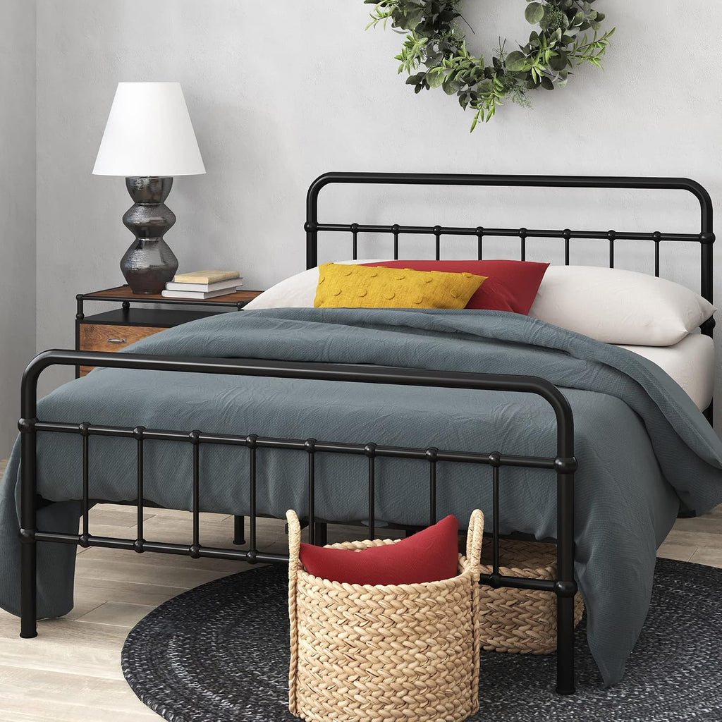 Zinus Florence Metal Platform Bed Frame, Mattress Foundation, No Box Spring Needed, Easy Assembly, Black, Twin