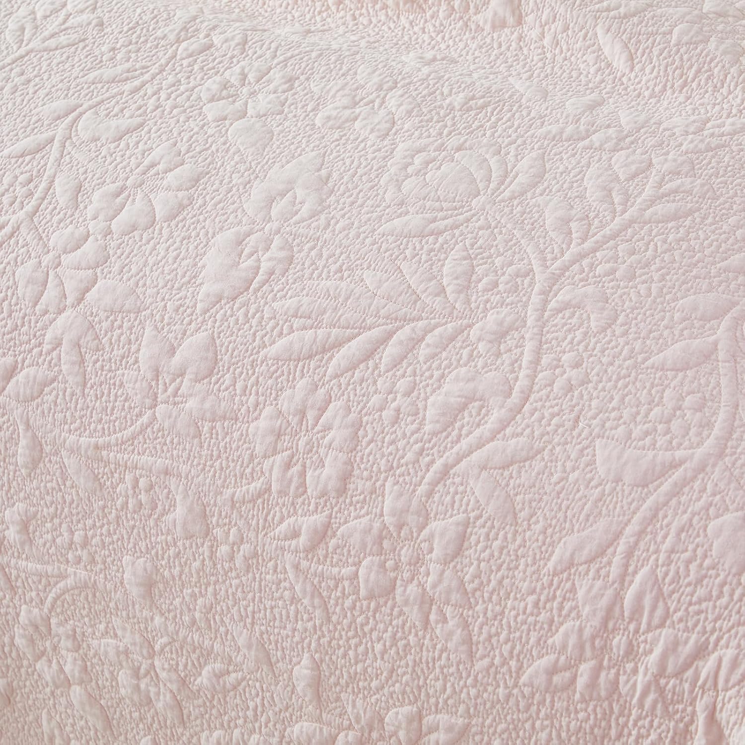 Brandream Queen Size Quilt Set Cotton Pink Quilts Farmhouse Matelasse Coverlet Oversized Bedspread 98x106 with 2 Standard Shams