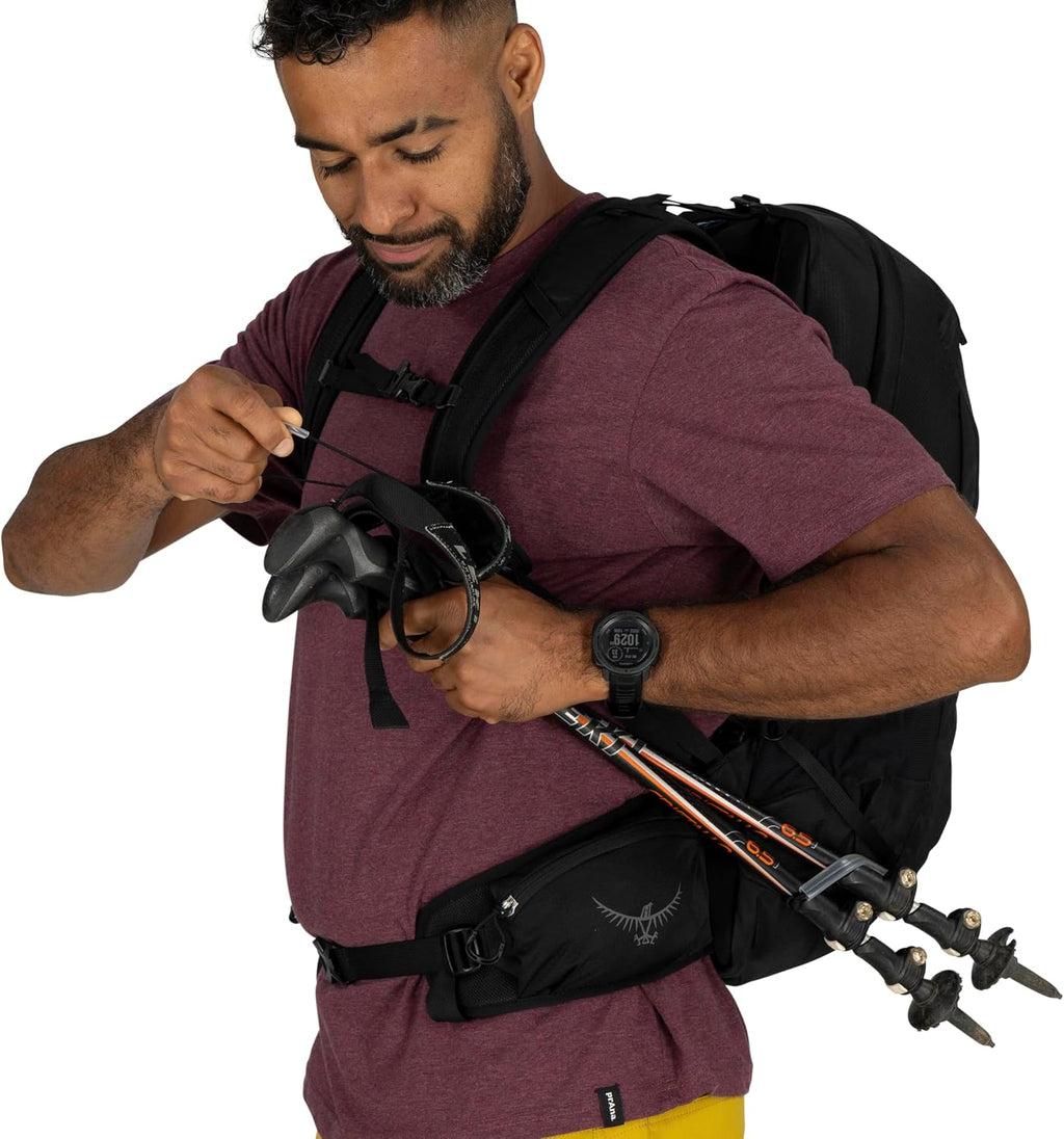 Osprey Talon 22L Men's Lightweight Hiking Backpack - Small Daypack for Travel & Camping, Phantom Grey/Dark Charcoal