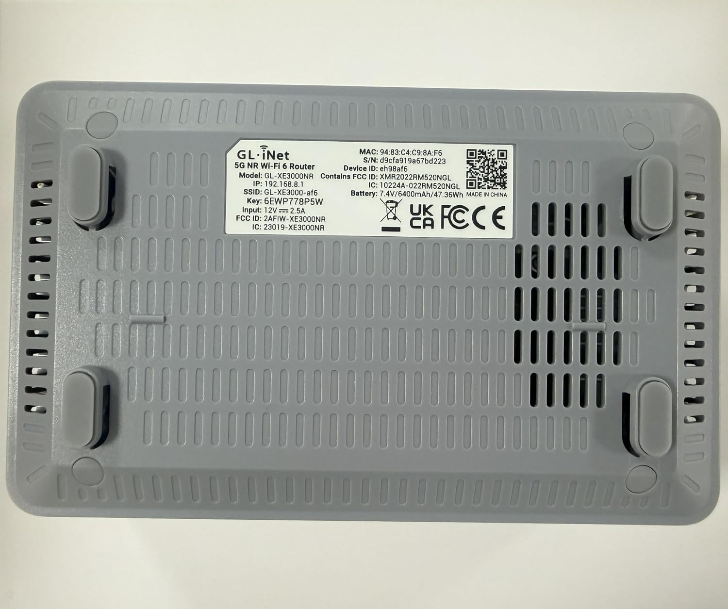 GL.iNet GL-XE3000 (Puli AX) 5G Router with Dual SIM Card Slot, Wi-Fi 6 Cellular Routers, Built-in Battery, Multi-WAN, VPN, OpenWrt, Secure 5G Router for Office, Retail, Events, Business