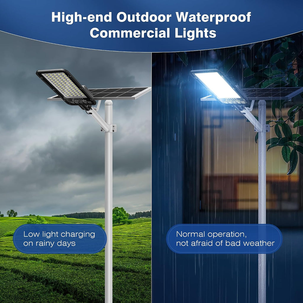 WYWNA 12000W Solar Street Lights Outdoor - 6500K Solar Parking Lot Lights Dusk to Dawn, Heavy Duty Split Type Solar Lights Outdoor Waterproof with Remote Control, for Yard, Driveway