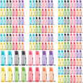 Bulk Multicolor Water Bottles Set of 192 10oz Leak Proof with Carry Strap Square Reusable for Kids and Adults BPA-Free Dishwasher-Safe