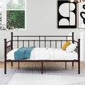 HOMERECOMMEND Metal Daybed Frame Twin Steel Slats Platform Base Box Spring Replacement Bed Sofa for Living Room Guest Room (Twin,Dark Copper)
