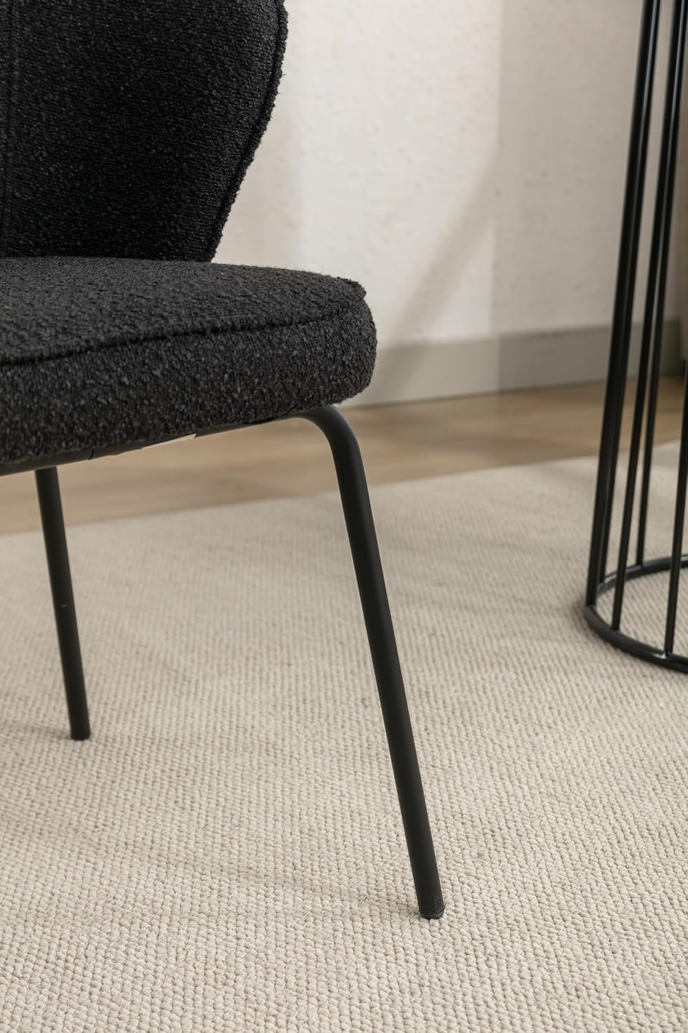 Luxury Velvet Dining Chairs with Swivel Function and Metal Legs Set of 2 (Grey + Black) Ideal for Living Room or Bedroom (Black Single)
