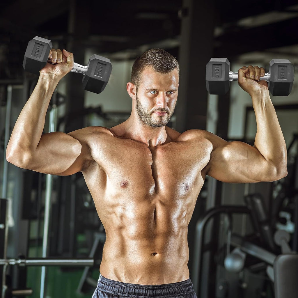 Dumbbell Set 15 lb-550 lb, Rubber Hex Free Weights Without Rack, Heavy-Duty Home Gym Equipment for Strength Training, Muscle Building and Full Body Workouts