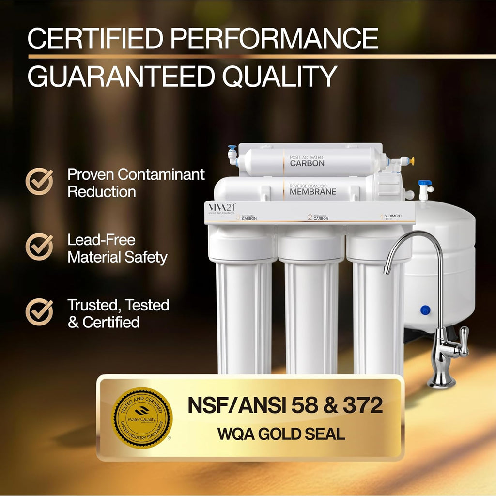 5-Stage Reverse Osmosis System – Premium Under Sink Water Filtration System, Lifetime Limited Parts Support