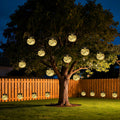 Kolpop Solar Lanterns Outdoor Waterproof 18 Pack, Hanging Solar Lights with 30 LED, Cracked Glass Hanging Globes for Garden Patio Fence Yard Christmas Tree Decoration, Warm White