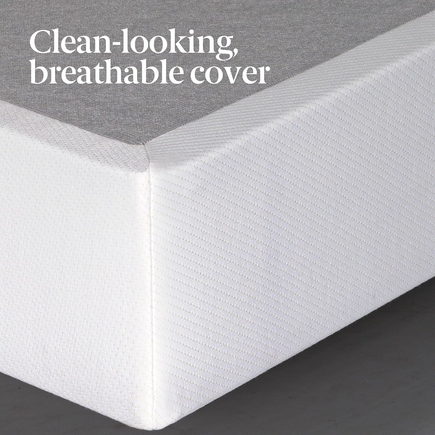ZINUS No Assembly Metal Box Spring 9 Inch White Mattress Foundation, Sturdy Metal Structure, Twin
