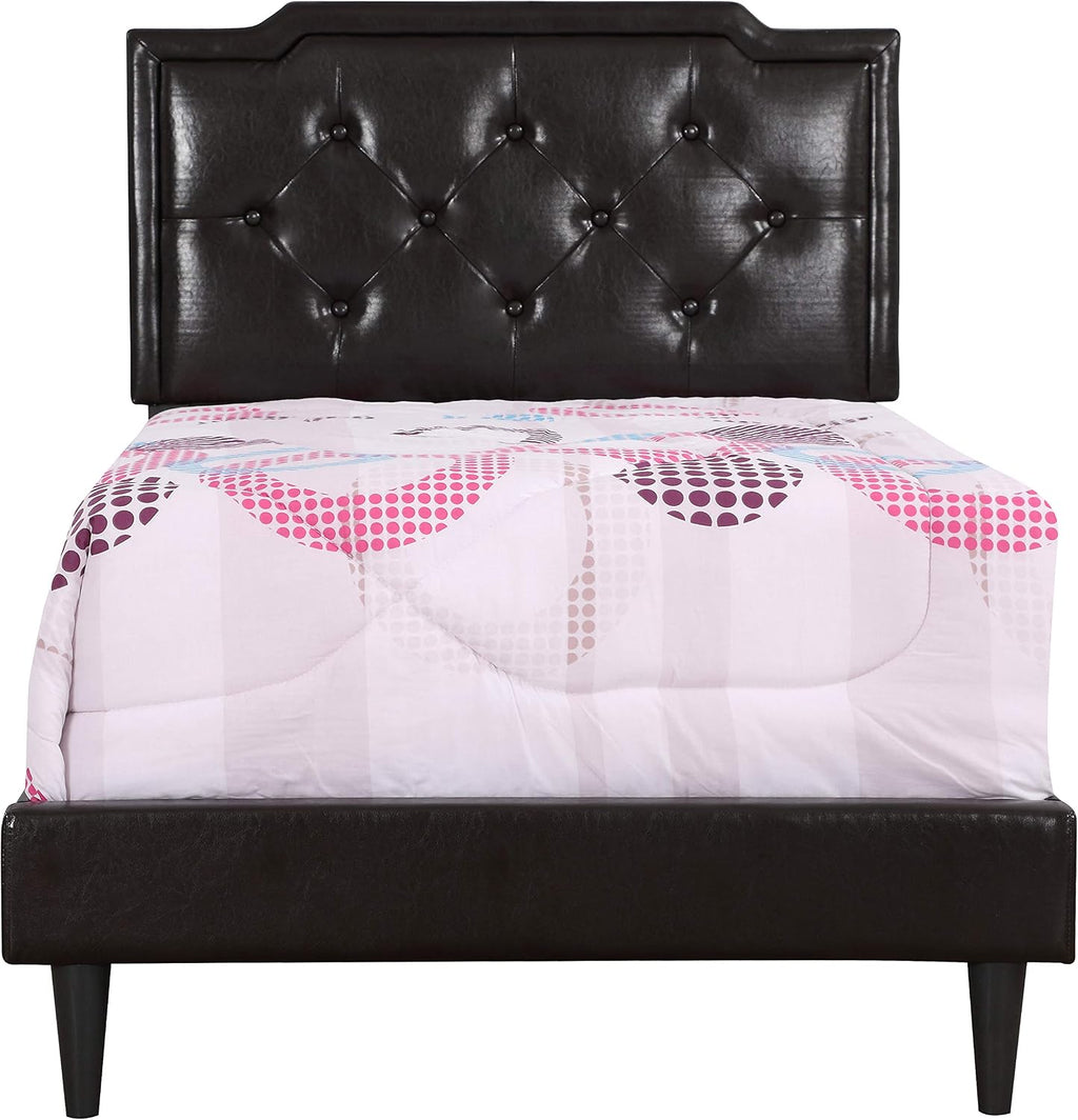 Glory Furniture Deb Upholstered Bed, Twin, Cappuccino
