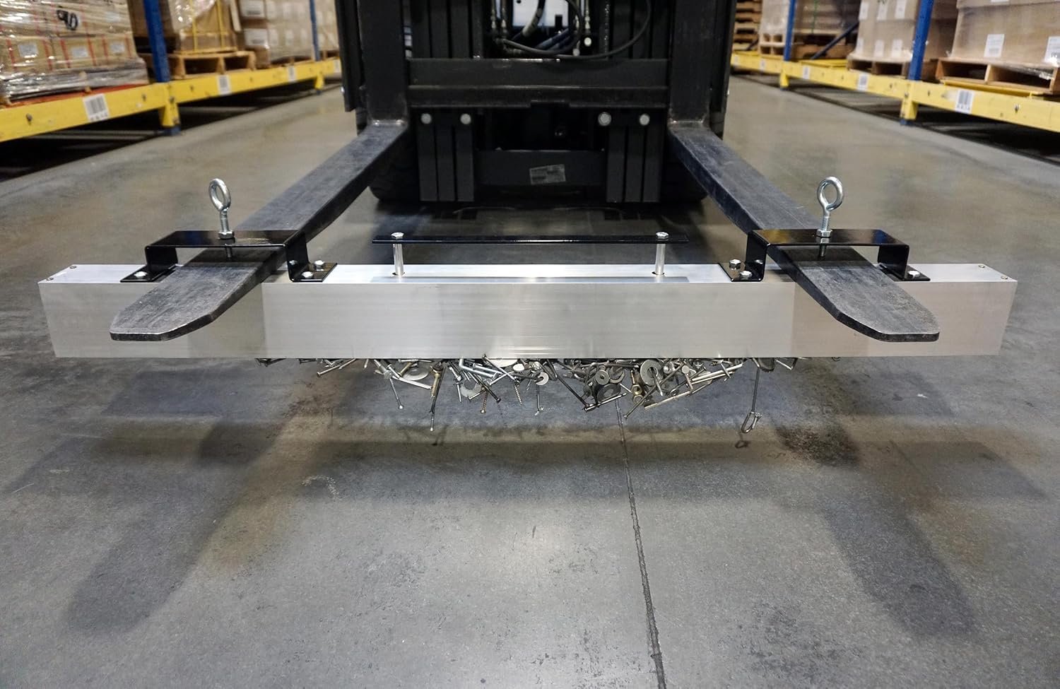 Master Magnetics Magnetic Floor Sweeper - Hang-Type for Forklift, 48' Sweeping Width, Quick Release, MRHS48RXC