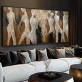 Line Framed Wall Art Figure Wall Prints Contemporary Hanging Wall Decor 32'x70' Large Artwork for Living Room Office Decorations