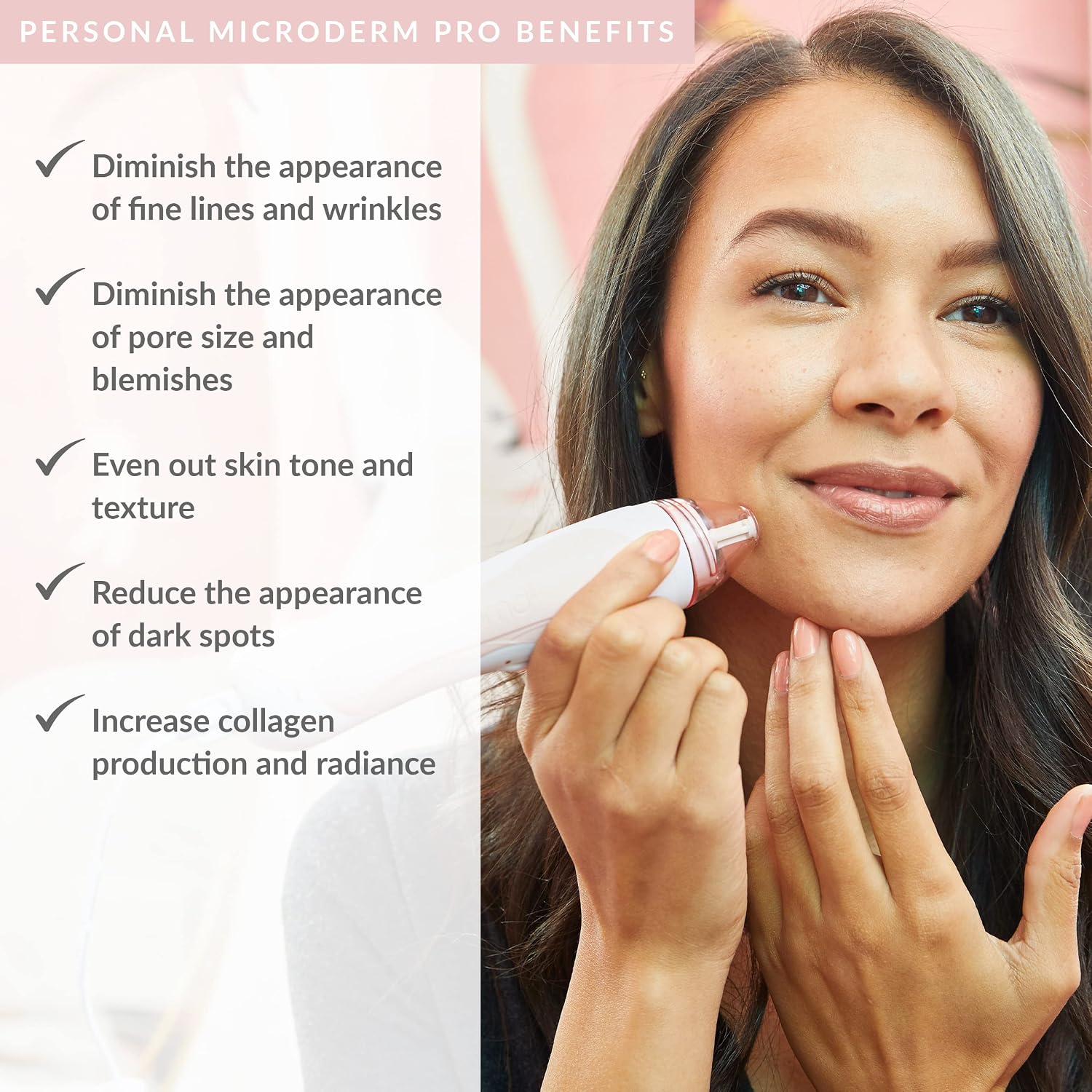 PMD Beauty Personal Microderm Pro - At-Home Use, Facial Exfoliator Tool, Microdermabrasion Machine Kit for Face and Body Skincare