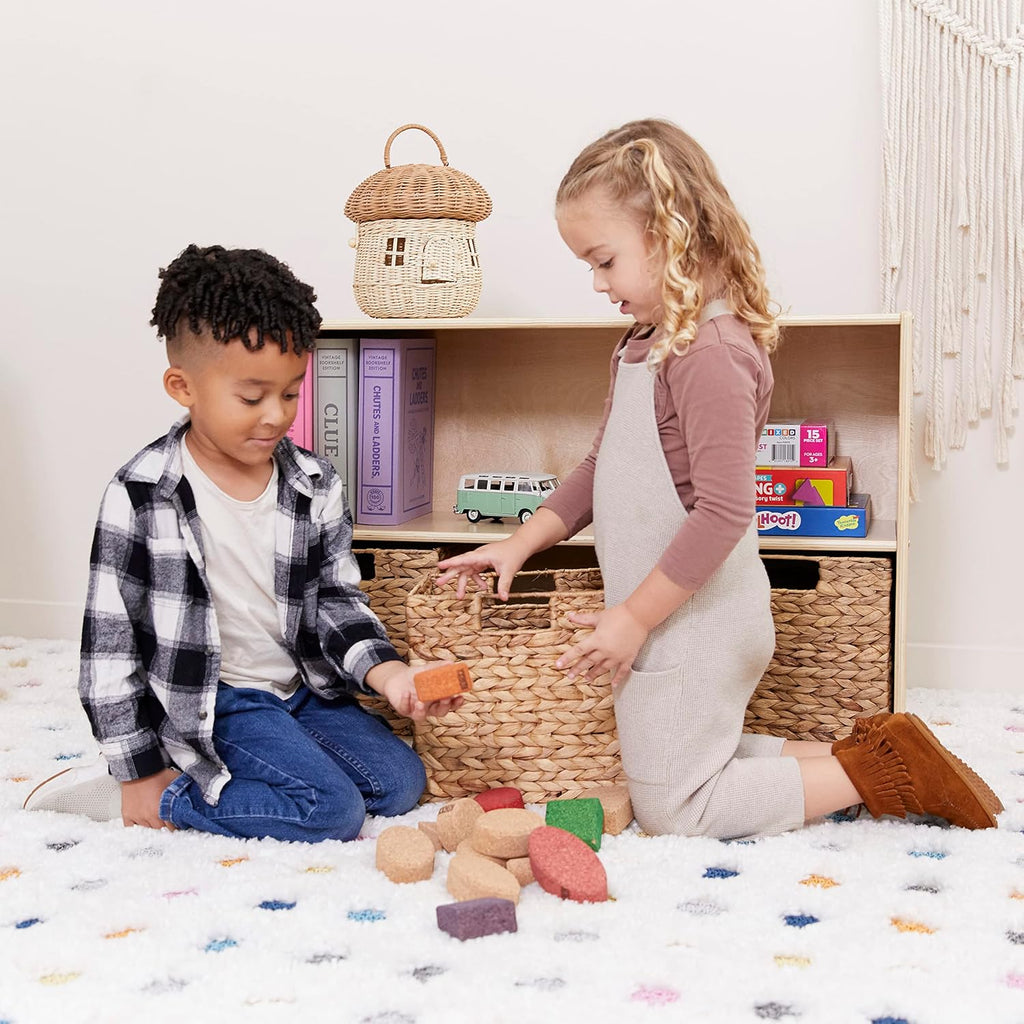 ECR4Kids Streamline 2-Shelf Single-Sided Storage Cabinet, 24in, Classroom Furniture, Natural