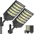 OKPRO 10000W Solar Street Lights Outdoor, Super Bright Solar Lights Outdoor Waterproof with Motion Sensor, IP66 Solar Flood Security Lights with Remote Control for Yard, Driveway, Parking Lot (2 PACK)