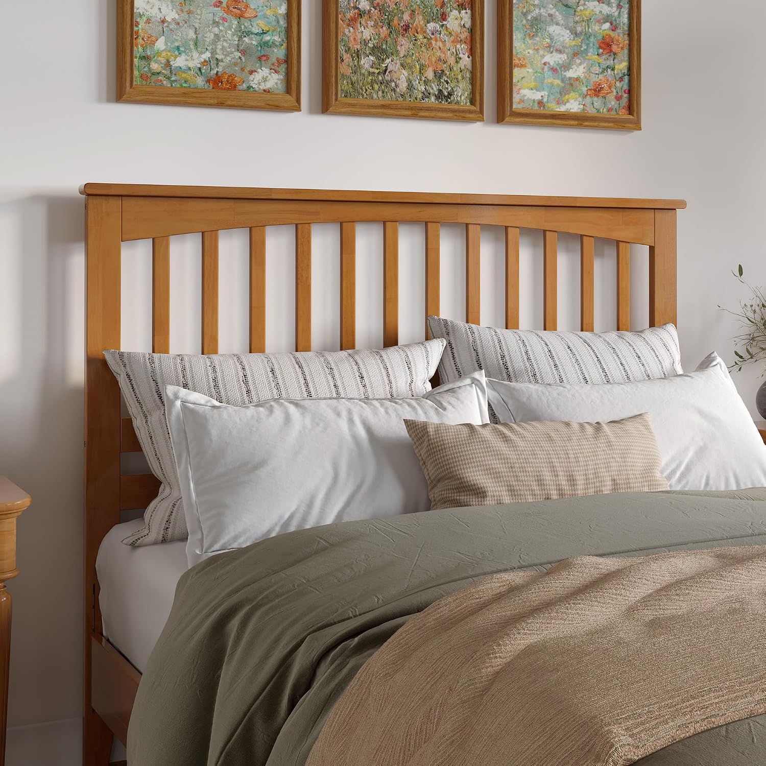 AFI, Mission Queen Solid Wood Headboard, Light Toffee