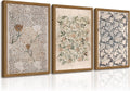 Vintage William Morris Wall Art Framed Decor Boho Floral Botanical Canvas Pictures Abstract Neutral Flower Prints Vintage Farmhouse Artwork Painting for Living Room Bedroom 24x36 Inch Set of 3
