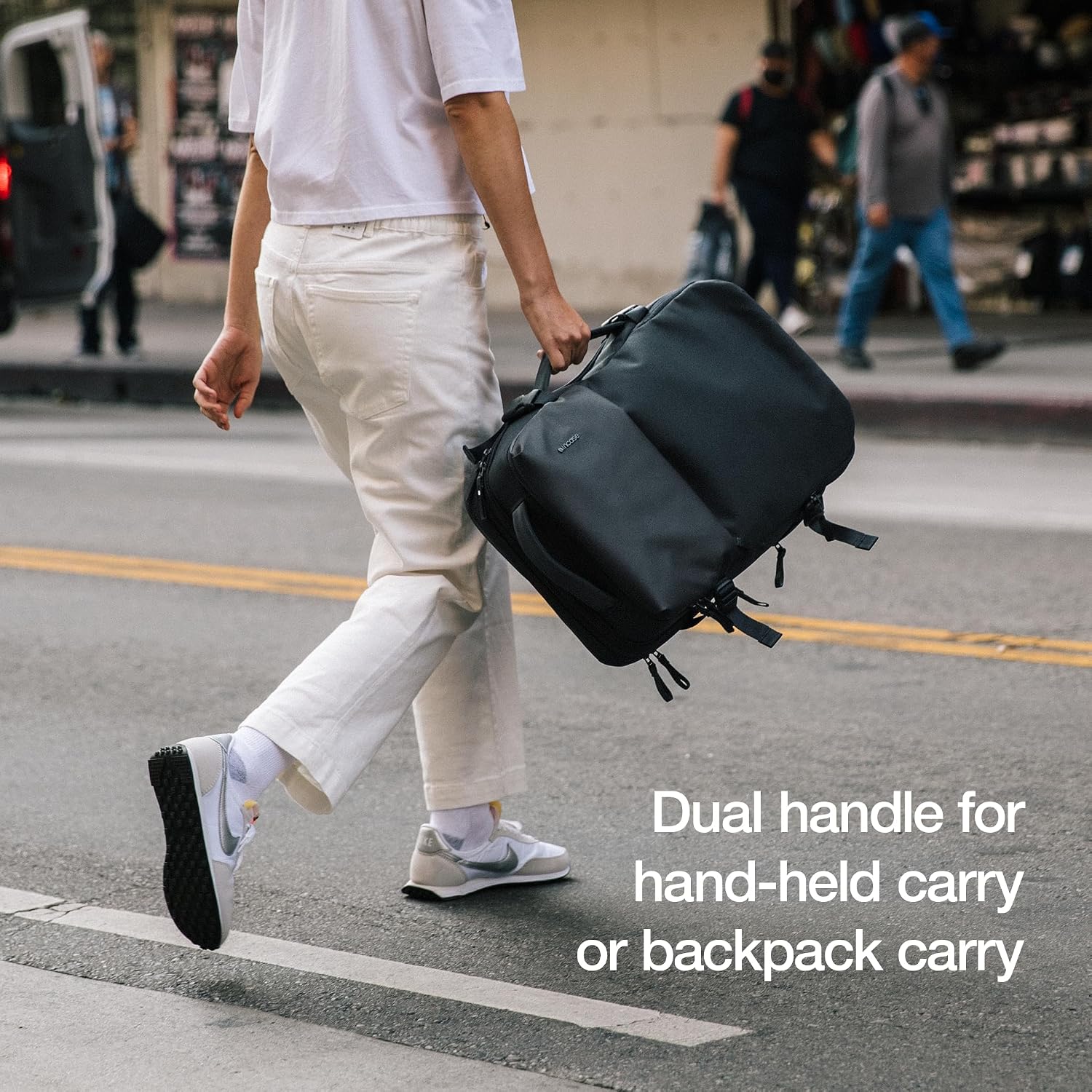 Incase A.R.C. Travel Backpack 38L – Expandable Carry On Luggage, Fits up to 17' Laptop – Butterfly Opening, Quick Access Pocket, Shoe Storage – Airplane Travel Essentials, Weekend Bag – Black