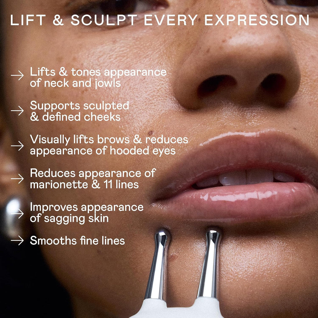 NUFACE Trinity+ Facial Massager + Lip & Eye Attachment - FDA-Cleared Face Sculpting Tool, Targeted Lift, Reduces & Smooths - Microcurrent Facial Device