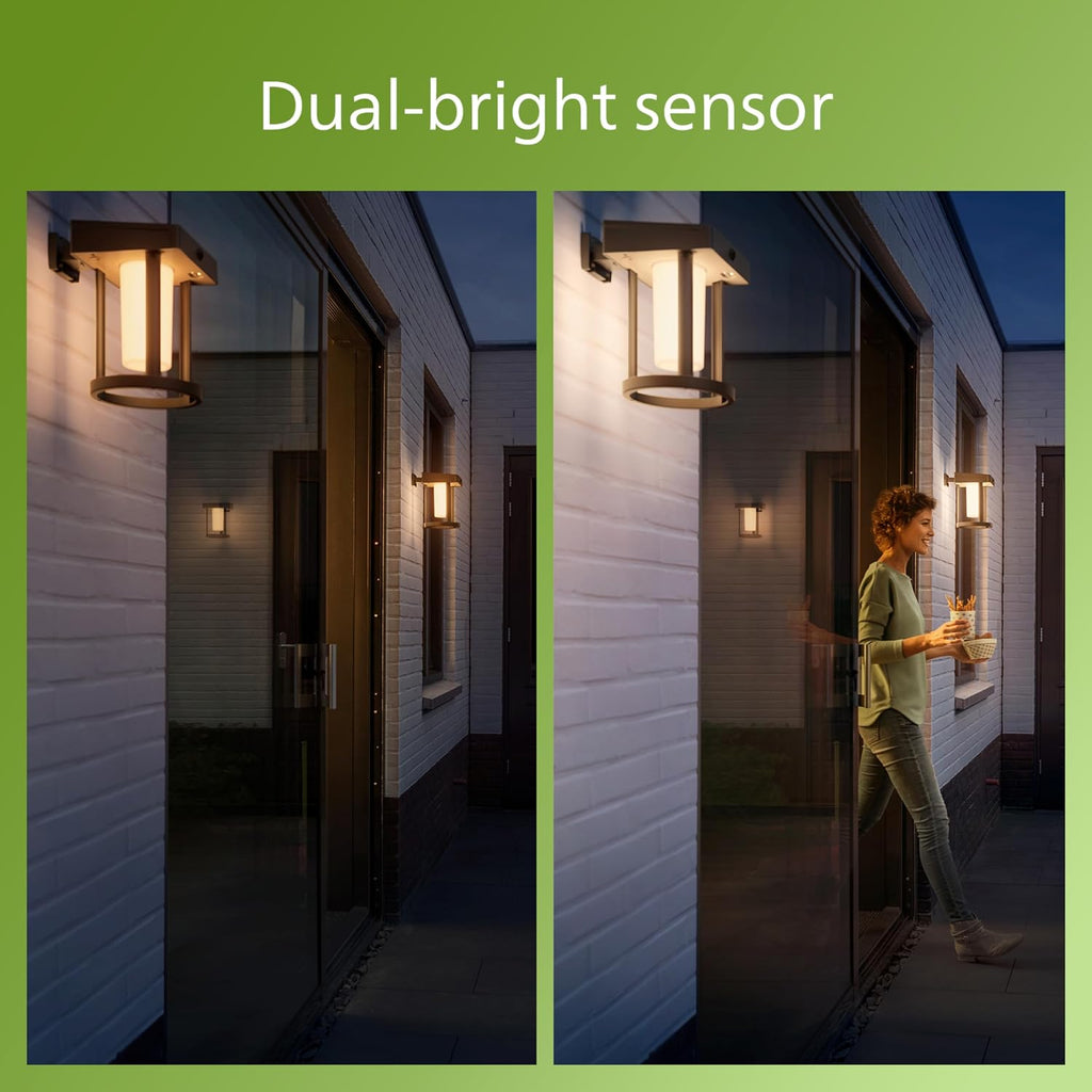 PHILIPS LED Ultra Efficient Solar Cylinder Black Wall Lantern Outdoor 2-Pack Bright White (3000K) 250/20 Lumen (3W = 25W) Weather Resistant
